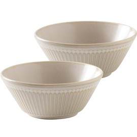 Mino Pottery Albee 105 Pack Bowl, Beige, Set of 2