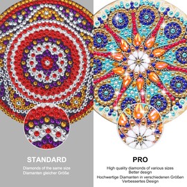 CharySim Diamond Painting Coasters Adult Mandala Craft Set Children Craft Set Girls 6 7 8 9 10 Years Diamond Painting Coaster with Holder Christmas Gift Advent Calendar (Coasters Set)