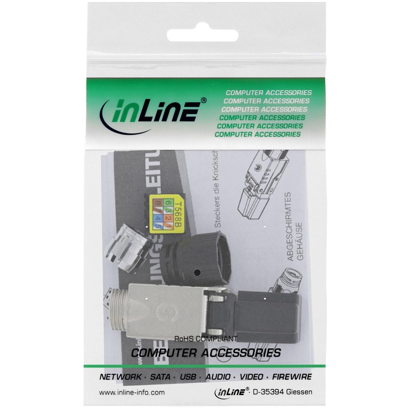 InLine 76204B RJ45 Connector Cat.6A 500 MHz, Field Assembled, Shielded,