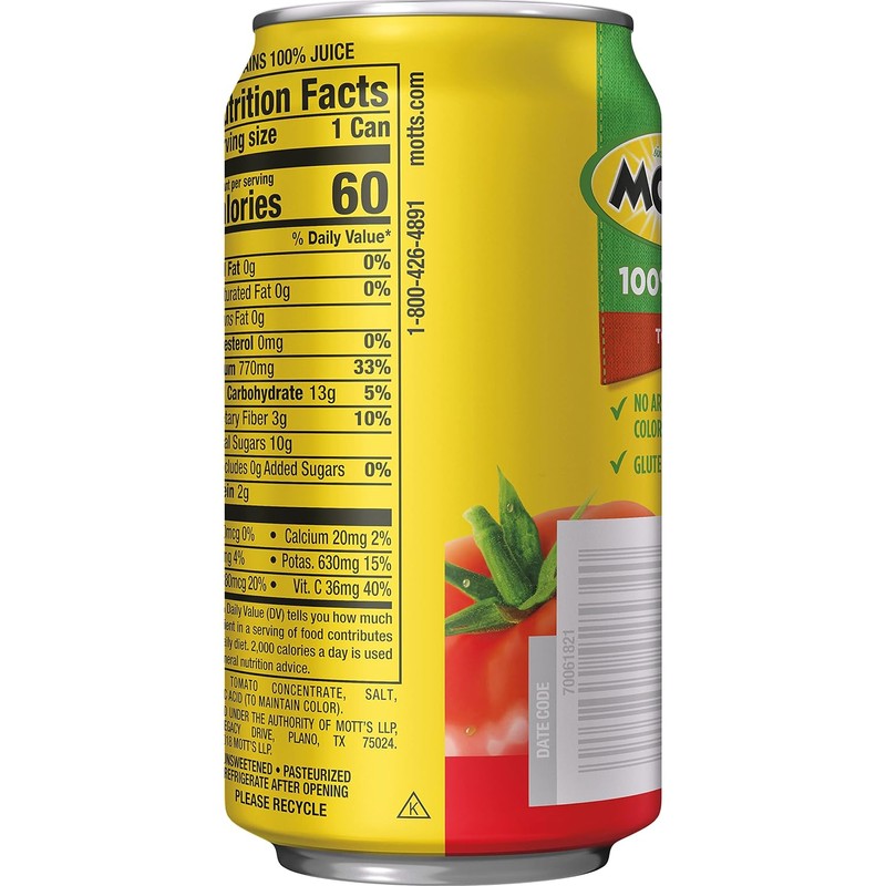 Mott'S 100% Tomato Juice, 11.5 Fluid Ounce Can, 24 Count
