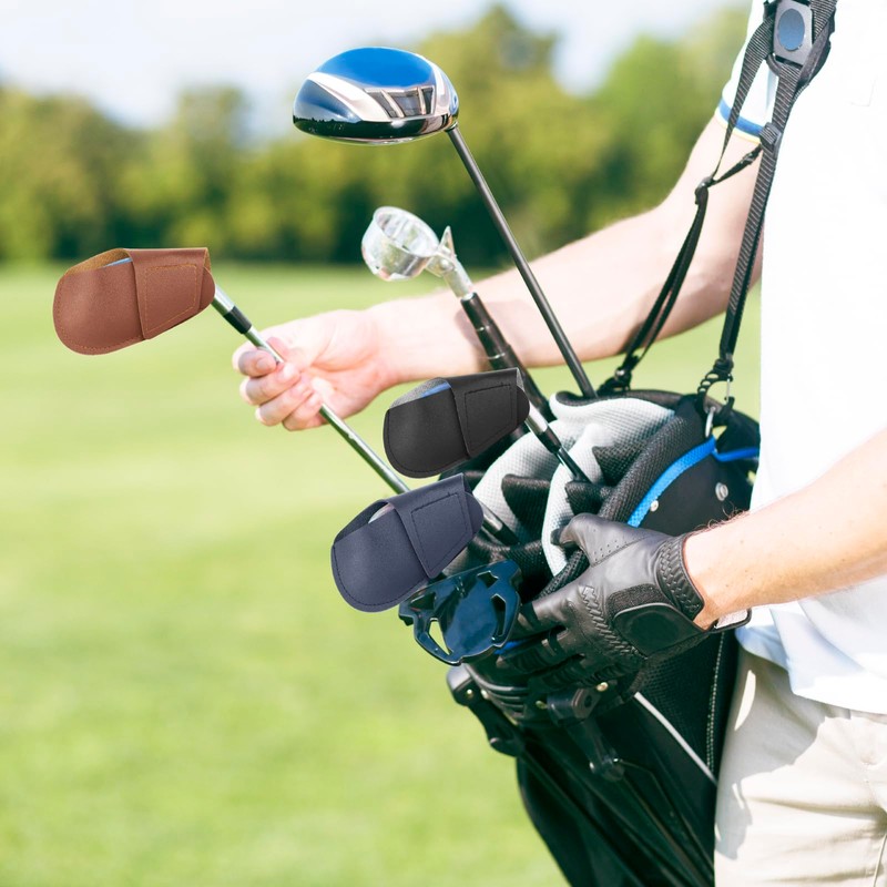 Easecos 6 Pcs Golf Iron Head Covers, PU Leather Golf