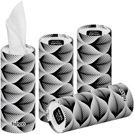 tishoo Fazzoletti Ultra Luxury a 4 Veli con Acido Ialuronico | per Porta Bicchieri Auto, Casa e Viaggio | 4 Tubi x 40 Fogli | Monochrome/Waves