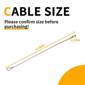 RERPRO Dump Bed Strut Rod Limiter Cable Replacement Parts Compatible with Polaris Ranger RGR 570 900 1000 Cargo Gas Springs lift Support Shock Cable Accessories, Only 1x 17.99 Inch Cable