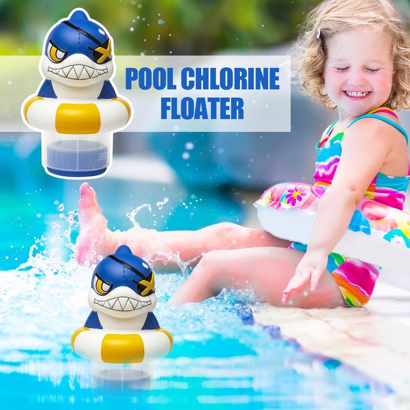 Floating Chlorine Dispenser - Pool Chlorine Holder Floater,Shark Design Fit