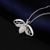 JewelryPalace Golden Cubic Zirconia Hollow Wing Honey Bee Pendant Necklace