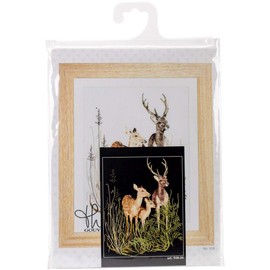 Thea Gouverneur Deer Family On Aida Counted Cross Stitch Kit-11.75"X15" 18 Count