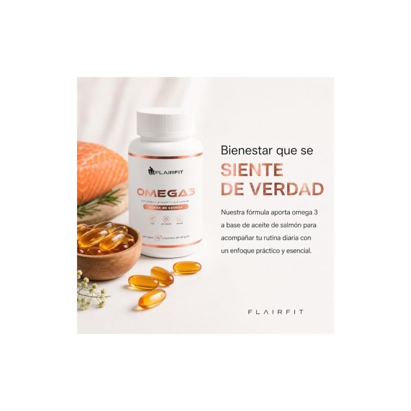 Omega 3 de Salmón Suplemento Premium, Alta Concentración de Aceite