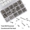 FandWay 595Pcs M2 M3 M4 Phillips Flat Head Self-Tapping Screws,