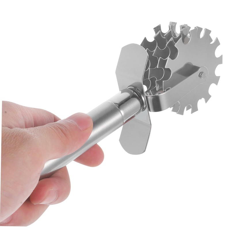 OHPHCALL 1Pc Stainless Steel Meat Tenderizer Tool Wheel Design for