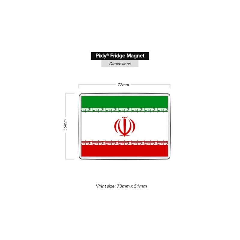 Pixly® Iran Flag Fridge Magnet Large Jumbo Size Islamic Republic