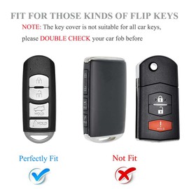 YALNORVA for Mazda Key Fob Cover, Key Fob Case Cover Fits for 2009-2019 Mazda 3 6 8 CX-5 CX-7 CX-9 MX-5 Miata Toyota Yaris iA Scion Car Accessories Smart Key