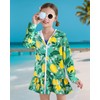 Toddler Bathing Suit Girl Swimsuit Coverup Long Sleeve Zip-Up Beach
