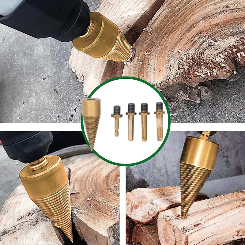 5Pcs Firewood Drill Bit 32mm Wood Log Splitter C45 Steel