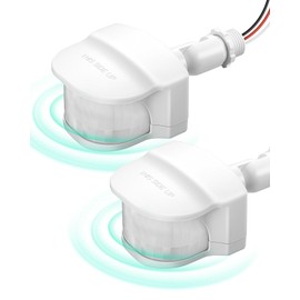 EDISHINE 2 Pack 240° Motion Sensor, Replacement Motion Detector for Outdoor Lights, Adjustable Time & Detection Range Up to 60FT, 3 Modes PIR Motion Sensor for Floodlight, White, UL Listed