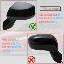 MUXEE Side Mirror Cover, for Honda Civic 2012 2013 Turn Signal housing,Sports Rear View Mirror Cover Accessories-Carbon Fiber（No Turn Signal Slot）