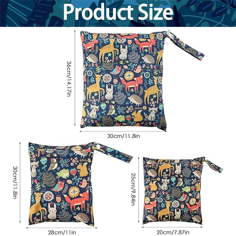 HBSFBH Nappy Bag, Pack of 3 Wet Pockets, Reusable, Wetbag
