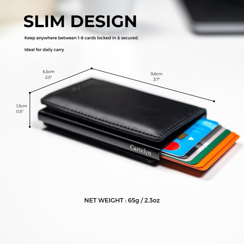 Cartelyn - Slim Leather Credit Card Holder - Wallet RFID