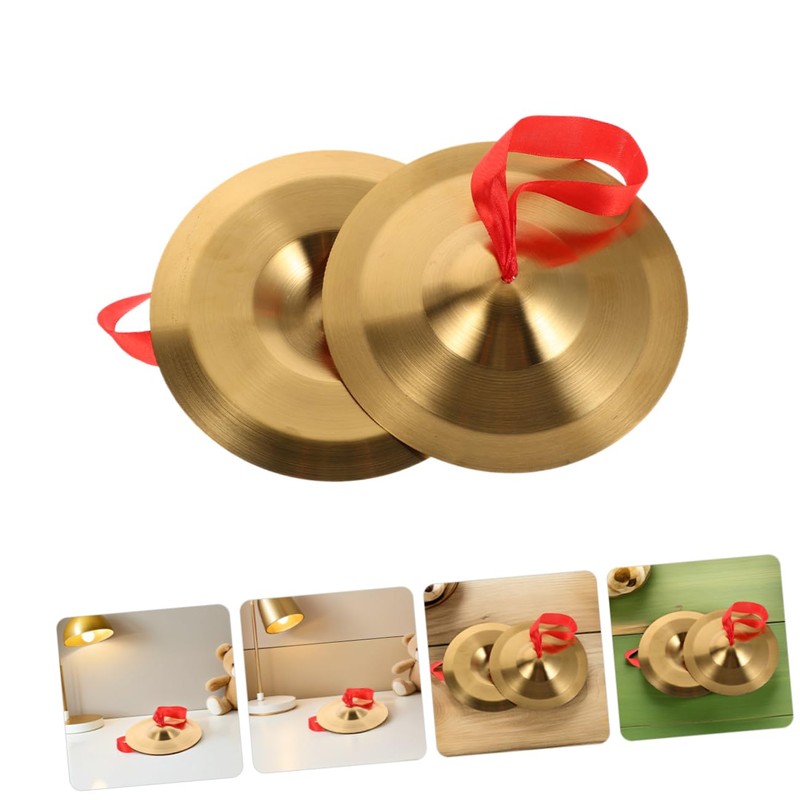 Kisangel 1 Pair Alloy Finger Cymbals Small Percussion Instrument for