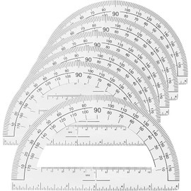 1InTheOffice Plastic Protractor 6 Inch, Protractor for Geometry, Clear Protractor, 180 Degrees, 6 Pack
