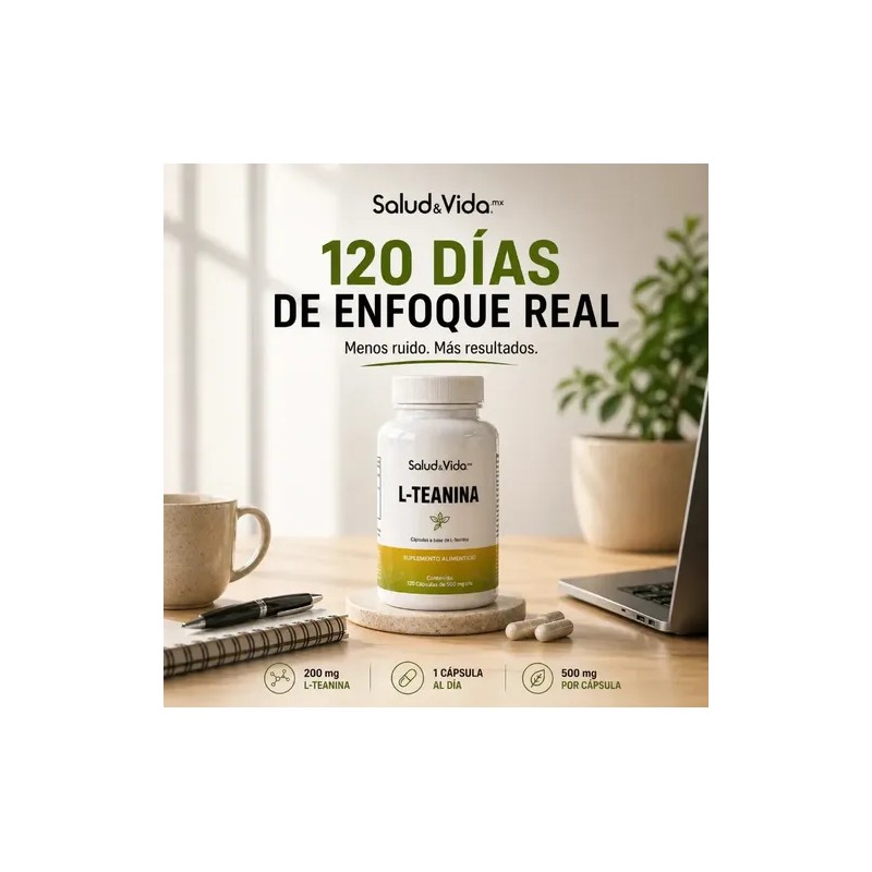 L-teanina 200mg | 120 Cápsulas | Alta Concentración | Salud