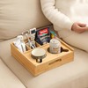 ROCDEER Couch Caddy,Bamboo Couch Cup Holder Tray with 6 Compartments,