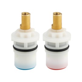 Cinwiny Anticlockwise Rotation Cartridge Replacement for 4 Inch Centreset Bathroom Faucet Valve Plastic Hot and Cold Valve Water Control, 47MM