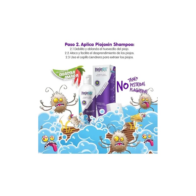 Kit Anti Piojos Piojoxin Shampoo Peine Gel Solución