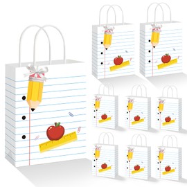 Jpfezry 27 Pcs Back to School Gift Bags Bulk with Handles Pencil Cards for Teacher Appreciation End of Year Party Favor