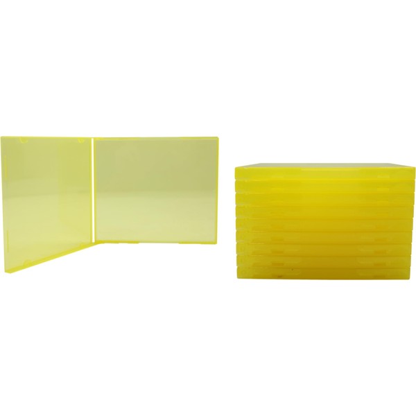 (10) Transparent Fluorescent Yellow Colored CD Empty Replacement Jewel Boxes
