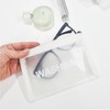 16.5x12cm 2-Color Transparent Window Zipper Waterproof Pouch for Toiletries and Cosmetics Mini Wash Bag - White 5ea