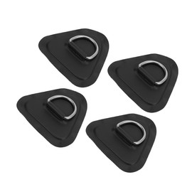 Motoforti 4pcs D Ring Patch PVC Stainless Steel Triangle Shape Black for Kayak Long-lasting