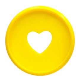 ITSYHPRO 100pcs Expansion Binder Rings Disc Plastic Discbound Discs Planner Discbound Notebook Accessories(Yellow Heart,1.1inch/28mm 100pcs)