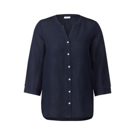 Cecil Women's Linen Mix Tunic with Buttons, Universal Blue, L