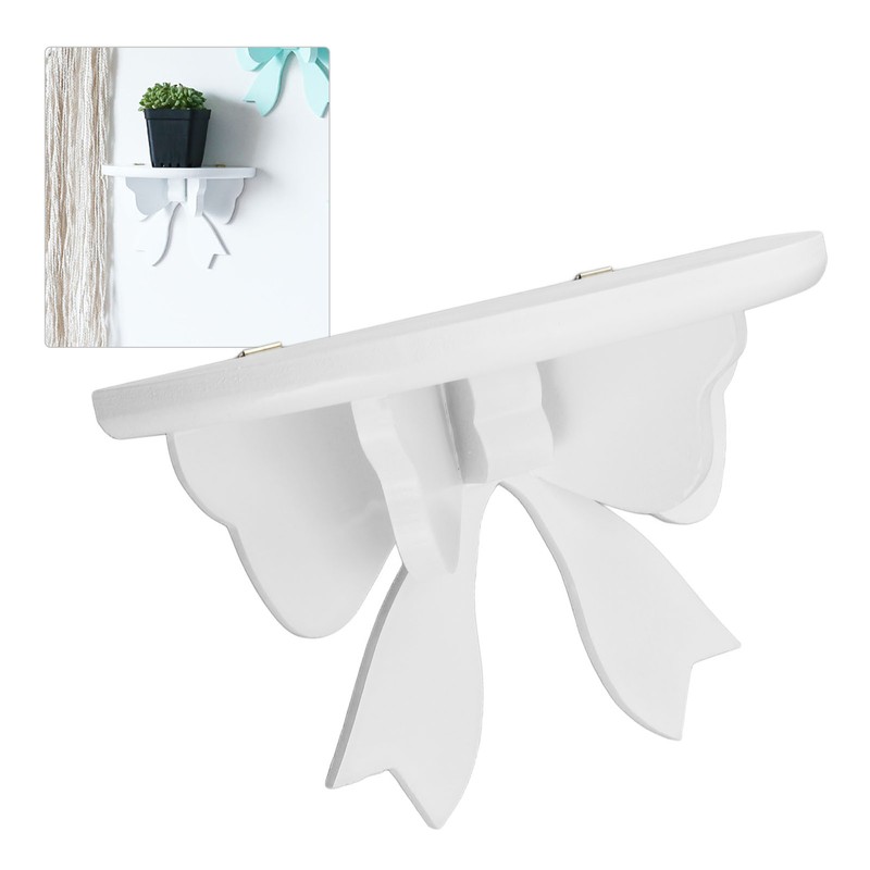Wooden Bow Shelf Cute Bow Nordic Style Tie Shape Density