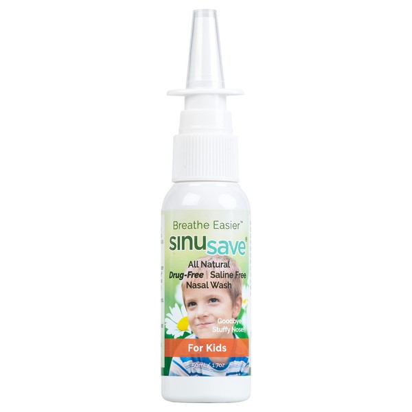Sinusave for Kids - All-Natural, Drug Free, Nasal Wash & Allergy Spray/Sinus Spray for Fast Relief from Nasal Congestion, 1.7 FL OZ | 70% More Sprays as Other Leading Brands!