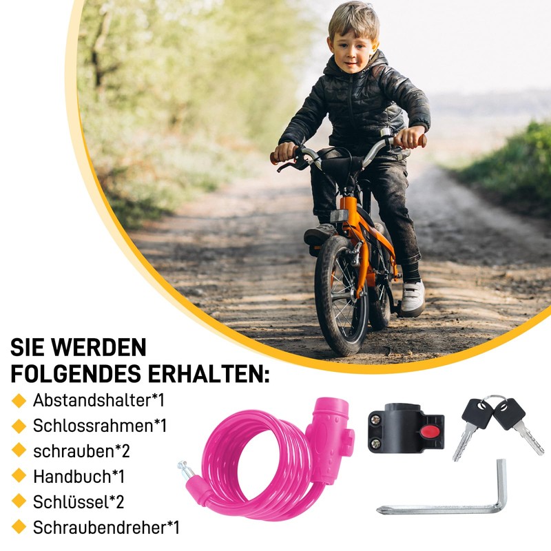 Children's Bicycle Lock, PVC Coating, Children's Bicycle Lock Waterproof and