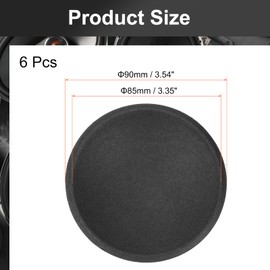 MECCANIXITY 6Pcs Speaker Dust Cap 90mm/3.5" Outer Diameter Dome Paper Cap Subwoofer Coil Cover Caps for Speaker Decoration Accessory Repair