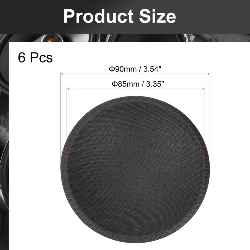 MECCANIXITY 6Pcs Speaker Dust Cap 90mm/3.5" Outer Diameter Dome Paper