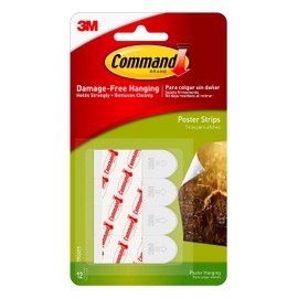 Command Poster Hanging Strips, White, 6-Pack, 72 Strips Total, Decorate Damage-Free