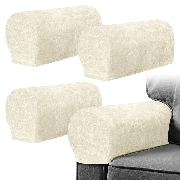 Armrest Chair Covers, Set of 4 Anti-Slip Stretch Chenille Couch