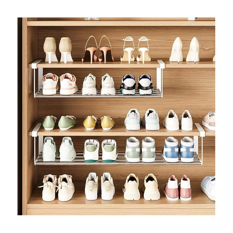 HGZBS Expandable Shoe Rack Organizer - Adjustable Shoe Rack &
