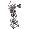 SLIFKA Farmhouse Decor Windmill Figurine, 12-inches, Silver, Rust