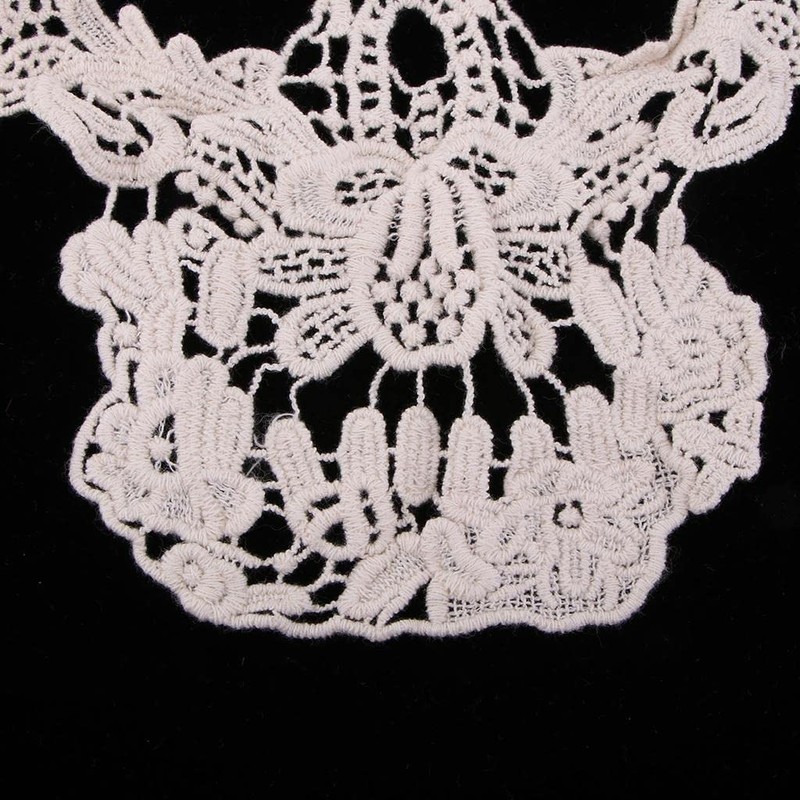 zalati Lace Applique Patch Embroidery Cotton Skull Sewing Badge