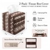 2 Pack Tissue Box Cover, Square Napkin Holder with Bottom