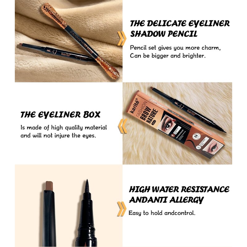 JOSURBEAUTY Sweat-proof Waterproof 2-in-1 Eyebrow Pencil for Women - Ended