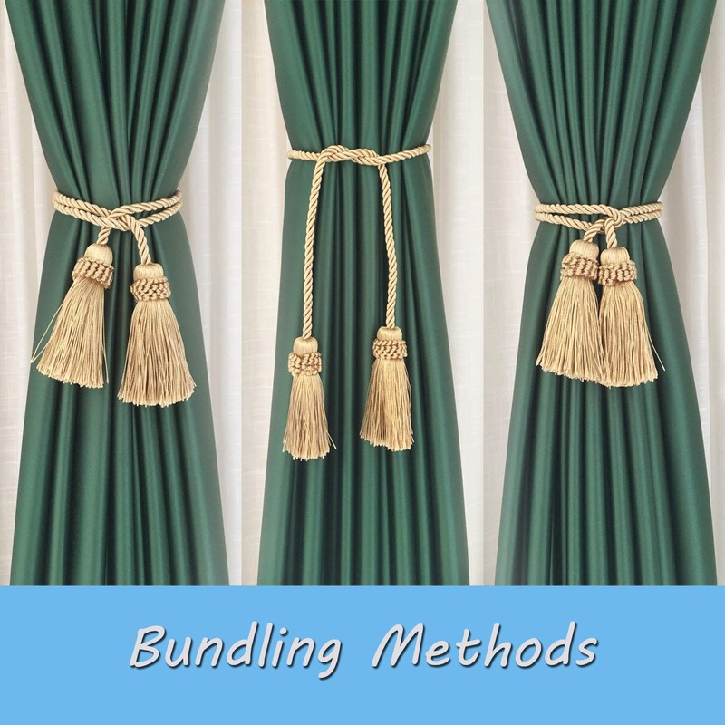 Fenghuangwu Curtain Tiebacks Handmade Decorative Curtain Holdbacks Rope with Tassel
