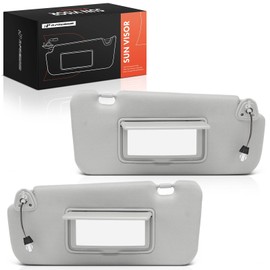 A-Premium Driver & Passenger Sun Visor Compatible with Nissan Murano 2009 2010 2011 2012 2013 2014 - Left & Right Side, with Vanity Mirror, with Vanity Light, with sliding extension, Gray Color