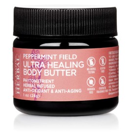 Natural Body Butter, Peppermint Body Butter, Vegan Hand Cream, Shea Butter Hand Repair, Ultra Healing Body Butter, Travel Size, 1 oz, Ora’s Amazing Herbal