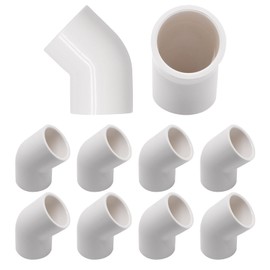 10pcs 3/4" 45 Degree PVC Elbow Pipe Fitting Connector (Socket x Socket),Pipe Fittings for Industrial Piping, Drainage Systems, and DIY Framing Projects