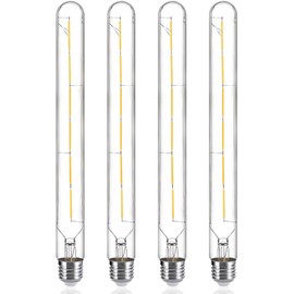 T10 Dimmable LED Tubular Bulb, Long Tube Edison Light Bulb 6W, 60W Equivalent, Daylight White 4000k, E26 Base, Pendant Lighting, Wall Sconces,11.8inch,Pack of 4